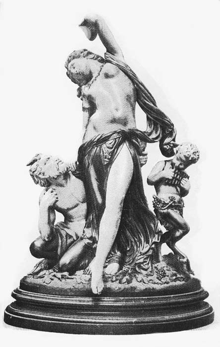 F.-D. Froment-Meurice et James Pradier,
La Bacchante.
Groupe chryslphantin, H. 100 x L. 39,5 cm.
Vente coll. Giacomo Bizzini, Bologna, 15 nov. 2003.