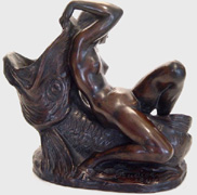 James Pradier ou Jean-Jacque Feuchre,
Naade ou Femme sur un poisson.
Bronze, H. 19, L. 23, P. 10,5 cm.
Galerie Martin du Louvre, Paris.
Photo galerie Martin du Louvre.