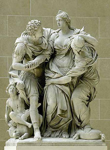 Pierre Le Pautre et J.-B. Thodon,
Arria et Poetus, ou
La mort de Lucrce (1691).
Groupe en marbre, H. 2,65 m.
Muse du Louvre.