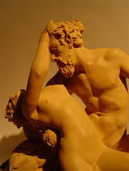 James Pradier,
Satyre et Bacchante.
Terre cuite, H. 34, L. 32, P. 19 cm.
Galerie Martin du Louvre, Paris.
Photo galerie Martin du Louvre.