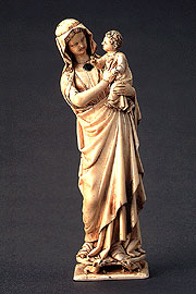 Vierge à l'Enfant.
Ivoire d'éléphant, vers 1260-1270.
Musée du Louvre, Objets d'art.